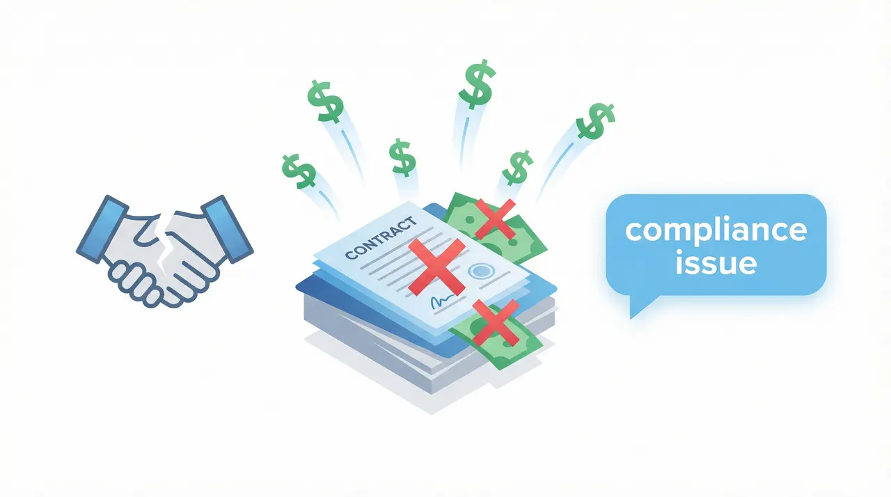 Multi-million dollar contracts lost due to compliance issues